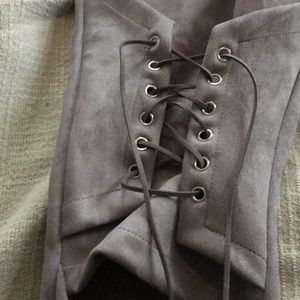 Microsuede lace up leggings